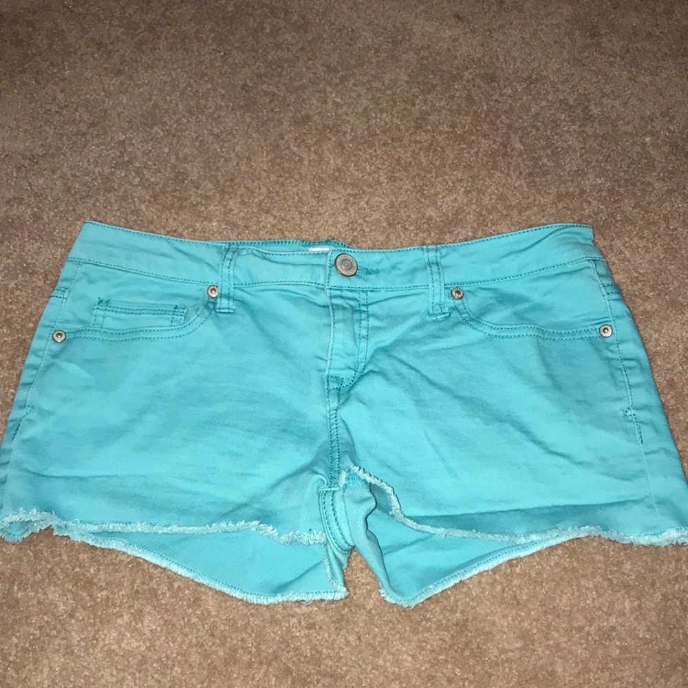 teal/turquoise Jean shorts